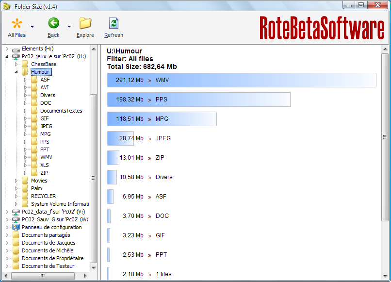 file folder sizes