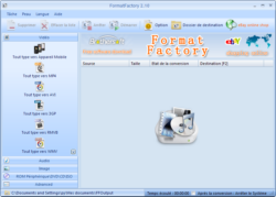 Fenêtre principale de FormatFactory