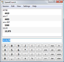 SpeedCrunch - Main window