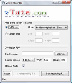 vTute Recorder - Main window