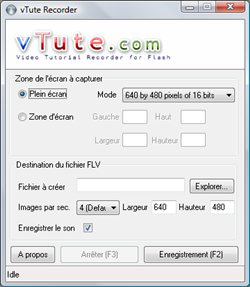 vTute Recorder - Fenêtre principale